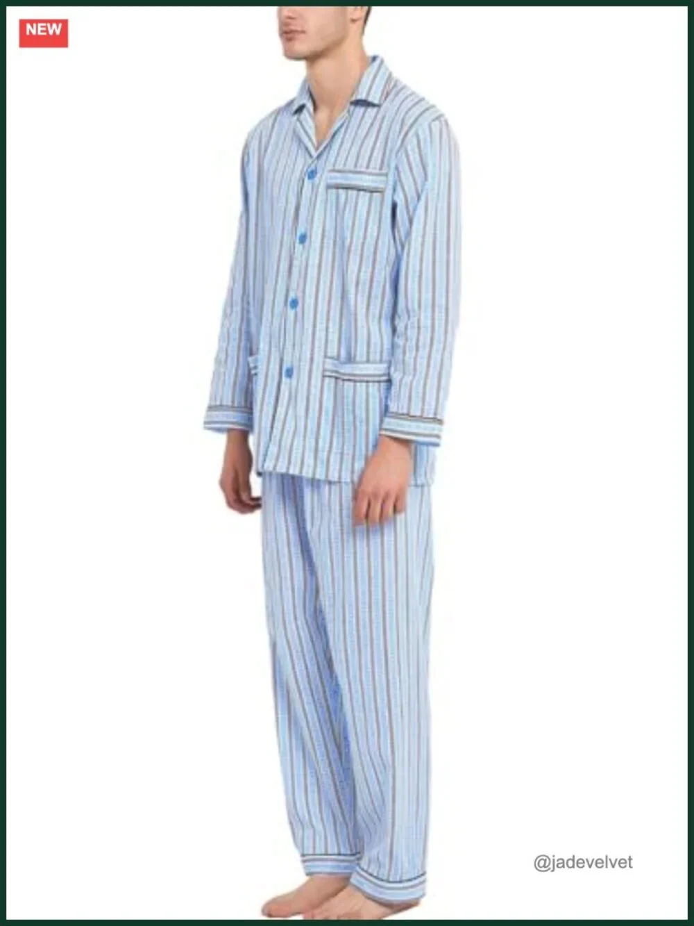 100% Cotton Woven Pajama Set with Top and Pants